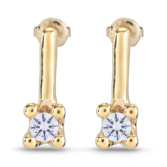 Золотые серьги женские с цирконием UNOde50 Divine