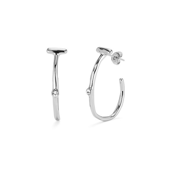 Серебряные серьги женские круглые с топазом UNOde50 Ser Indomable