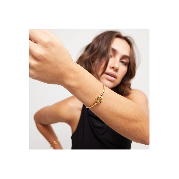 Золотой браслет жесткий с топазом UnoDe50 Ser Indomable, Размер (мм): 155, изображение 4