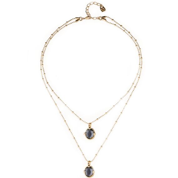 Золотое колье двойное с кристаллами UNOde50 Ser Deslumbrante