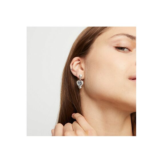 Серебряные серьги женские с кристаллом Сваровски UNOde50 Ser Expresiva, изображение 3
