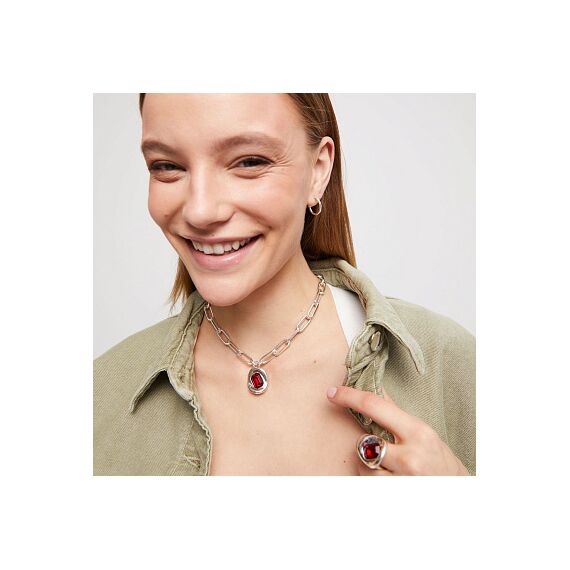 Серебряное ожерелье женское с кристаллом Сваровски UNOde50 Ser Valiente, изображение 4