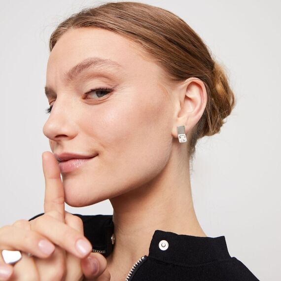 Серебряные серьги женские с кристаллами Сваровски UNOde50 Ser Sin Complejos, изображение 3