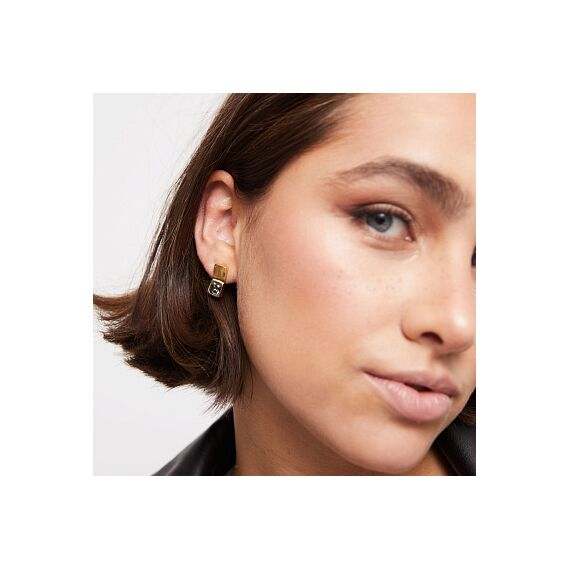 Золотые серьги женские с кристаллами Сваровски UNOde50 Ser Sin Complejos, изображение 3