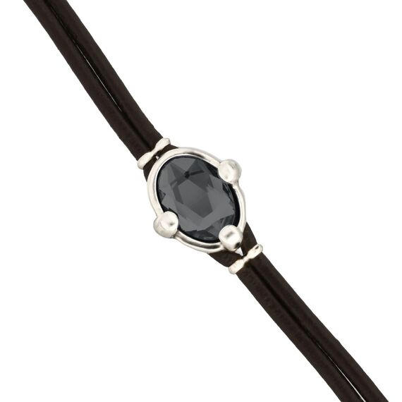 Кожаный браслет с серебром и кристаллом UNOde50 Ser Deslumbrante, изображение 3