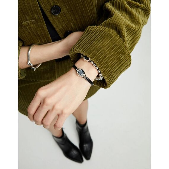 Кожаный браслет с серебром и кристаллом UNOde50 Ser Deslumbrante, изображение 5