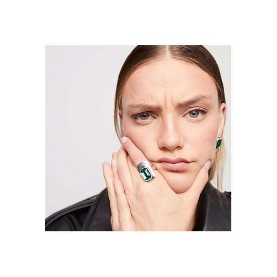 Серебряное кольцо с кристаллом Сваровски UNOde50 Ser Magnetica, Размер (мм): 16,3-16,7, изображение 3