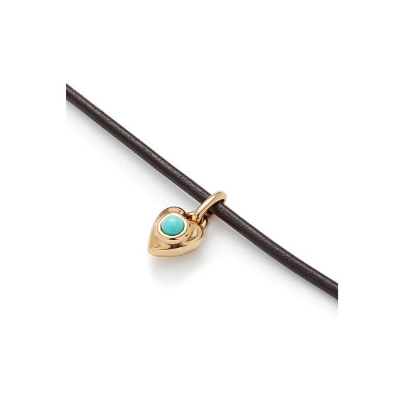 Кожаный браслет с подвеской и бирюзой UNOde50 Ser Unico, изображение 3