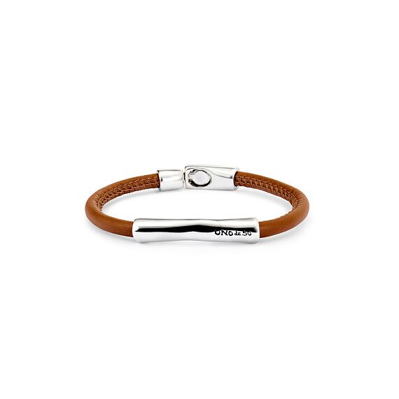 Кожаный браслет с серебром UNOde50 Ser Natural, Размер (мм): 180