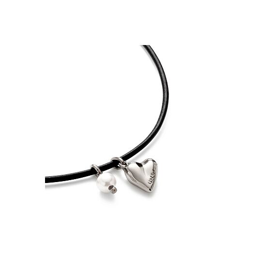 Кожаное ожерелье серебряное с подвеской и жемчугом UNOde50 Ser Unico, изображение 3