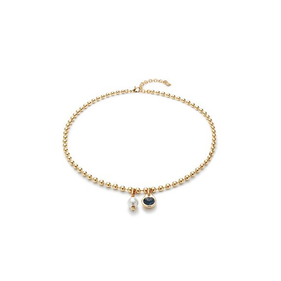 Женское ожерелье золотое с кристаллом Сваровски и жемчугом UNOde50 Ser Unico, изображение 2