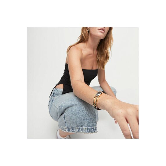 Золотой браслет на коже с кристаллом Сваровски UNOde50 Ser Expresiva, Размер (мм): 165, изображение 4