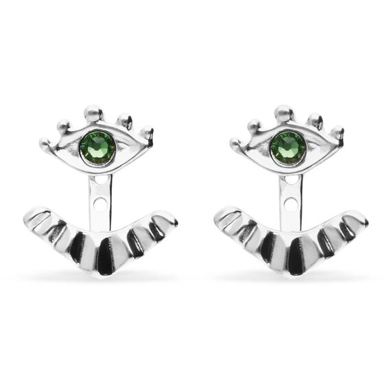 Серебряные серьги женские с цирконием Глаз UNOde50 Ser Intuitiva, изображение 2