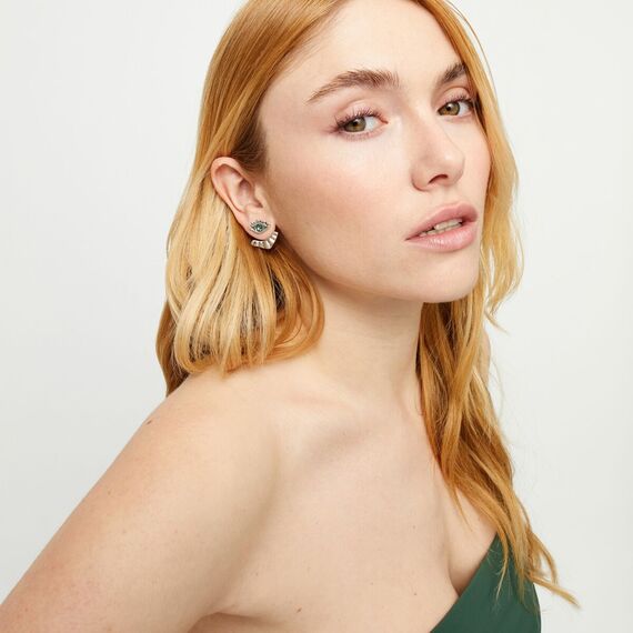 Серебряные серьги женские с цирконием Глаз UNOde50 Ser Intuitiva, изображение 3