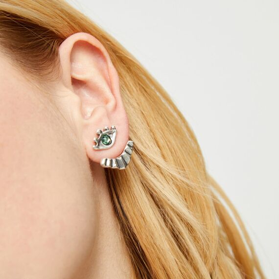 Серебряные серьги женские с цирконием Глаз UNOde50 Ser Intuitiva, изображение 4