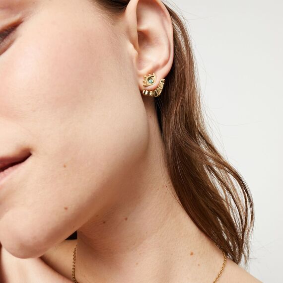 Золотые серьги женские с цирконием Глаз UNOde50 Ser Intuitiva, изображение 4