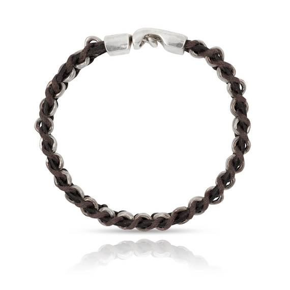 Кожаный браслет мужской с серебром Аутентичный UNOde50 Authentic, Размер (мм): 180, изображение 4