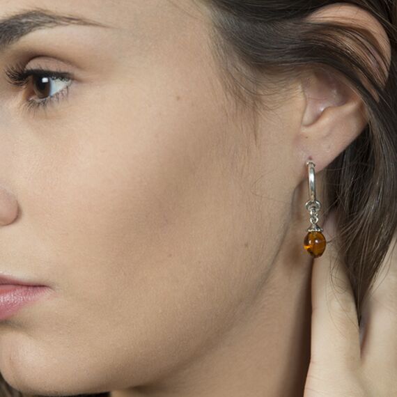 Серебряные серьги женские с муранским стеклом Виски Ciclon Azahara, изображение 2