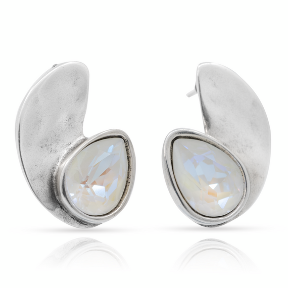 Серебряные серьги женские с кристаллами Сваровски UNOde50 Mrs Begum, изображение 4