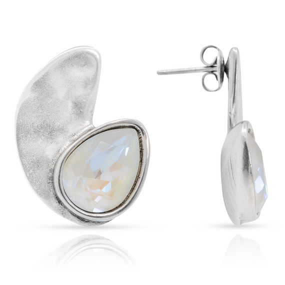 Серебряные серьги женские с кристаллами Сваровски UNOde50 Mrs Begum, изображение 5