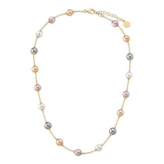 Золотое колье с органическим жемчугом  Majorica Timeless