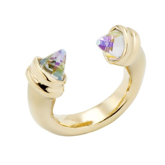 Золотое кольцо женское с кристаллом Сваровски  UNOde50 Crystal Clear, Размер (мм): 16,3-16,7