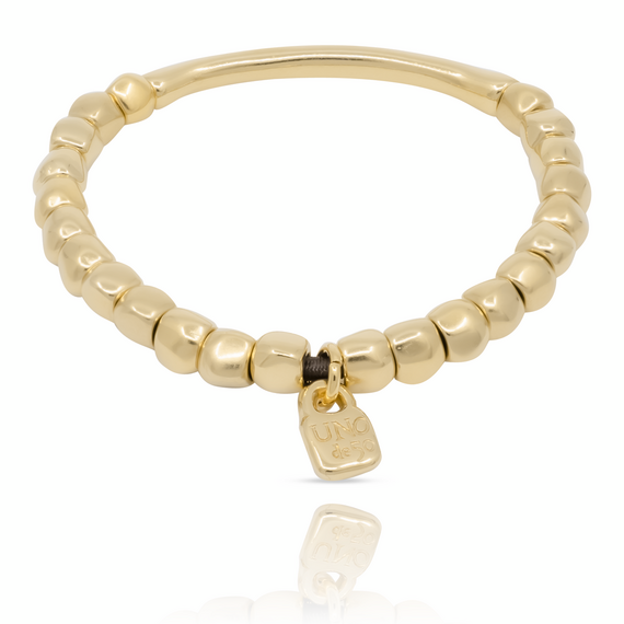 Золотой браслет на руку из бусин UNOde50 Trabel