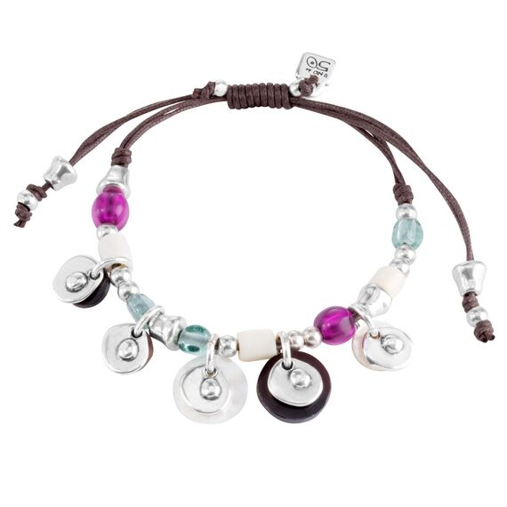 Серебряный браслет на ногу UNOde50 Nefriti