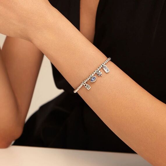 Серебряный браслет из бусин с подвесками Буду ждать тебя UNOde50 I'm waiting 4 U, изображение 2