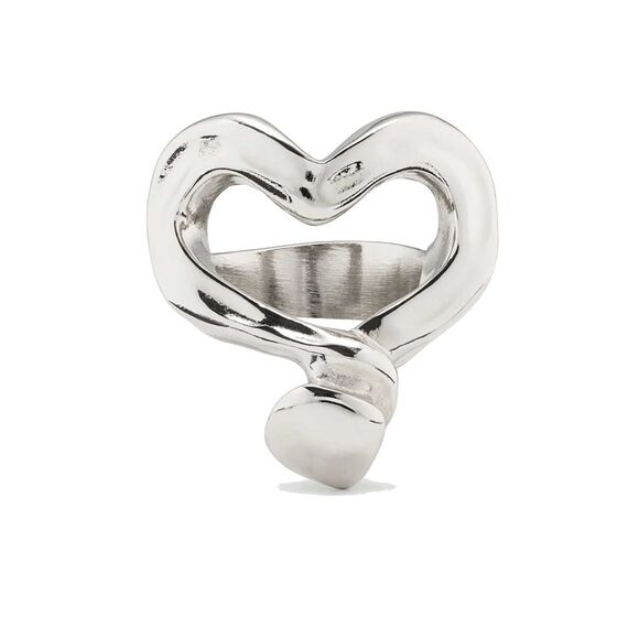 Серебряное кольцо женское в виде изогнутого гвоздя в форме сердца UNOde50 Nailed Heart