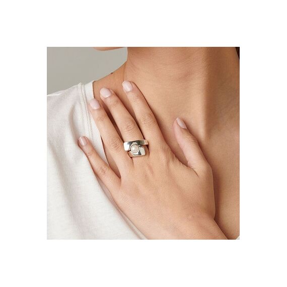 Серебряное кольцо женское с жемчугом UnoDe50 M Poles apart, Размер (мм): 155, изображение 2