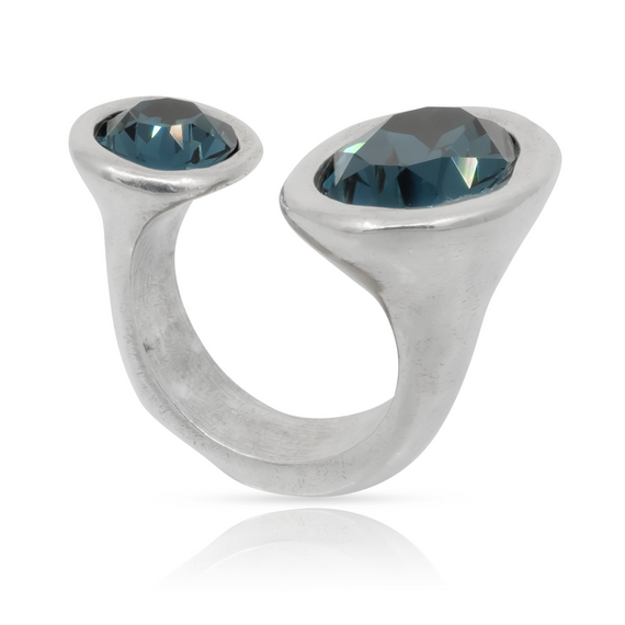 Серебряное кольцо открытое с кристаллами Cваровски UNOde50 Alulas, Размер (мм): 155, изображение 5