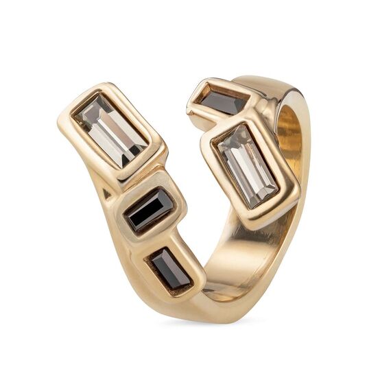 Золотое кольцо женское с кристаллами Сваровски UNOde50 Glitter by Glitter, Размер (мм): 16,3-16,7