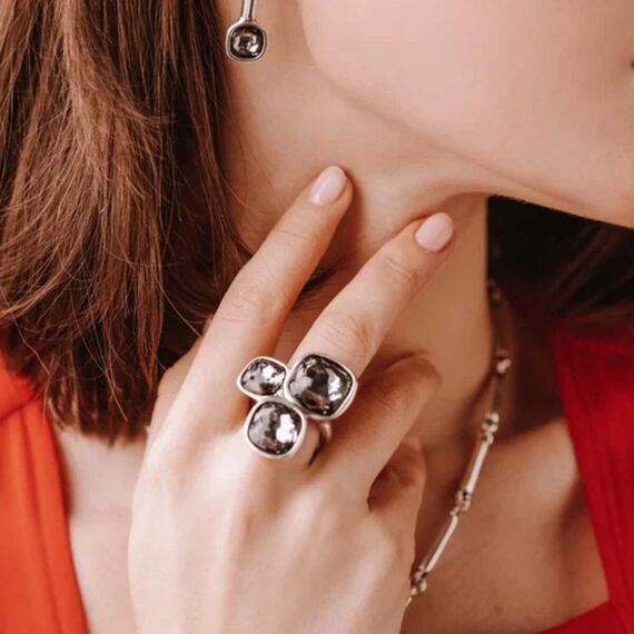 Серебряное кольцо с кристаллами Сваровски UNOde50 Ladies, Размер (мм): 165, изображение 4