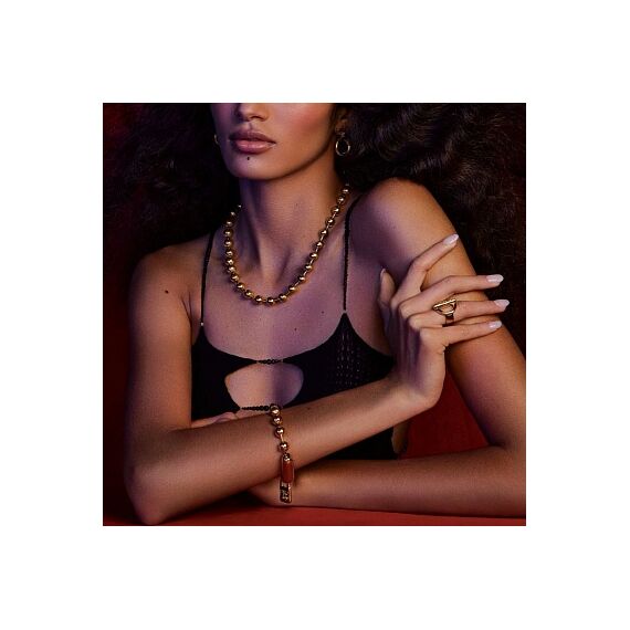 Золотое колье из сферических бусин Снежинка UNOde50 Snowflake, изображение 4