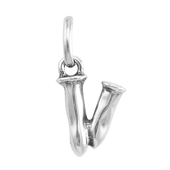 Серебряная подвеска на цепочку Буква V малая UNOde50