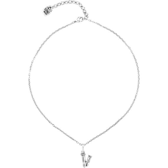 Серебряная подвеска на цепочку Буква V малая UNOde50, изображение 2