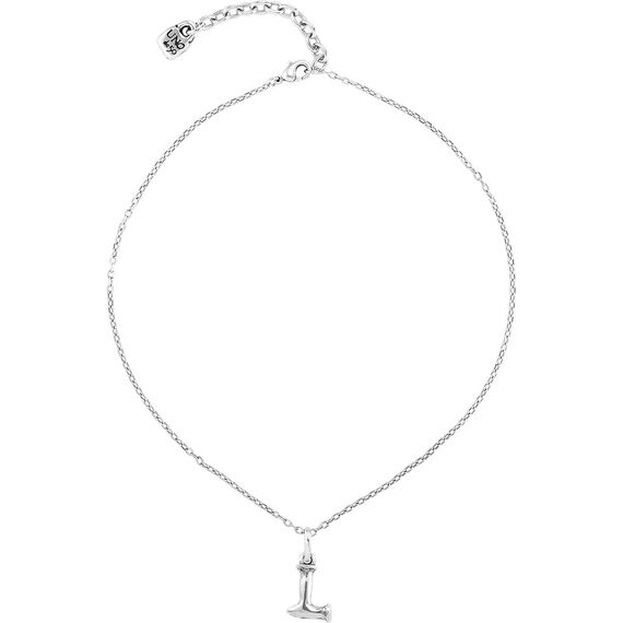 Серебряная подвеска на цепочку Буква L малая UNOde50, изображение 2