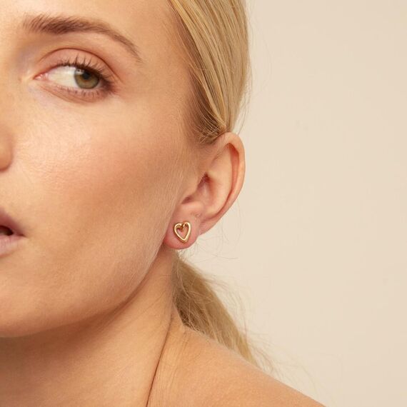 Золотая моносерьга для пирсинга Сердечко UNOde50 Hart 2, изображение 3