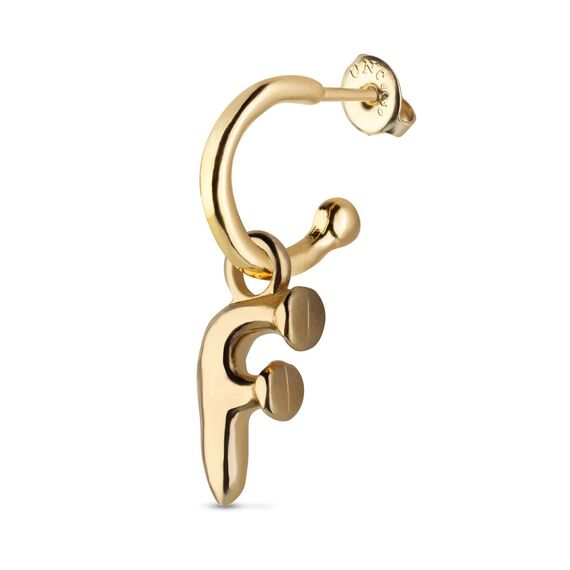 Золотая подвеска для пирсинга Буква мини F UNOde50 CALL ME, изображение 2