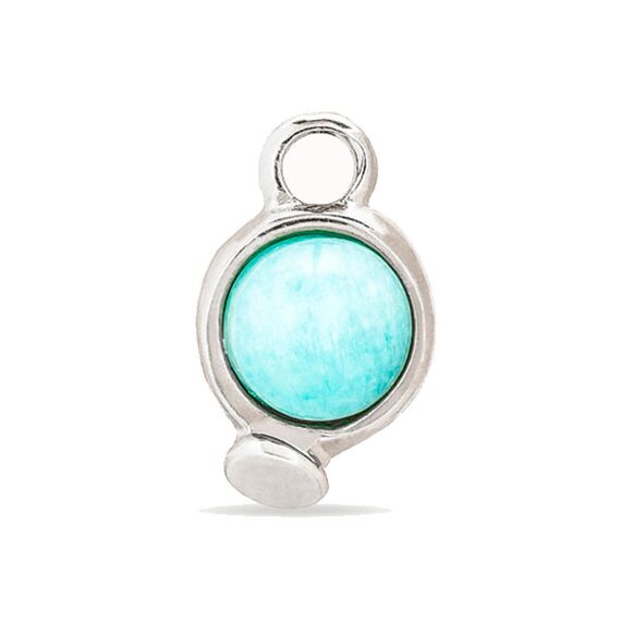 Серебряная подвеска для пирсинга с натуральным камнем Вот это да! UNOde50 WoW!, изображение 2