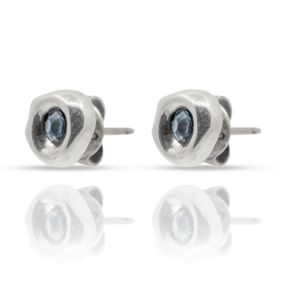 Cеребряные серьги с кристаллами Сваровски Крендель UNOde50 Ciambella Blu, изображение 3