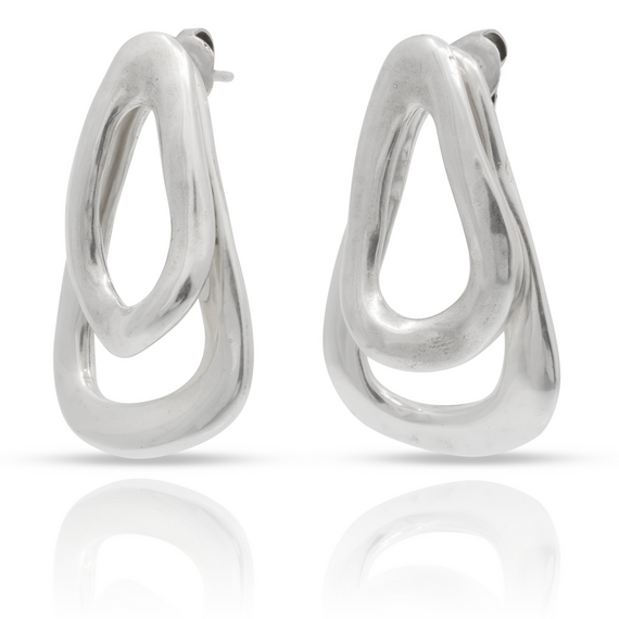 Серебряные серьги женские Скрепленный UNOde50 Connected, изображение 2