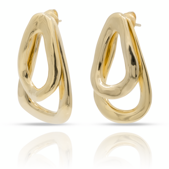 Золотые серьги женские Скрепленный UNOde50 Connected, изображение 2