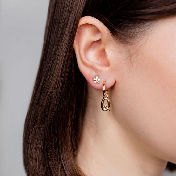 Золотая подвеска для пирсинга Буква мини Q UNOde50 CALL ME, изображение 3