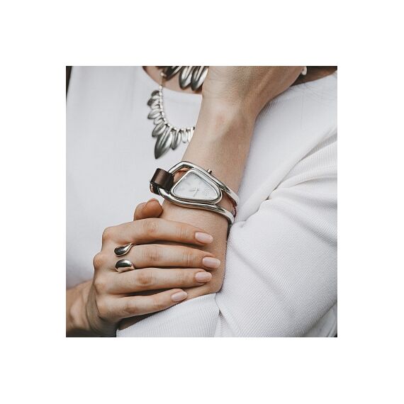 Серебряные часы женские кожаные UnoDe50 Din Don, изображение 2