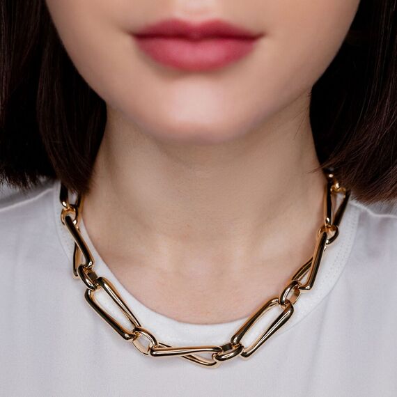 Женское ожерелье золотое крупная цепь Галактика UNOde50 Galaxy, изображение 4