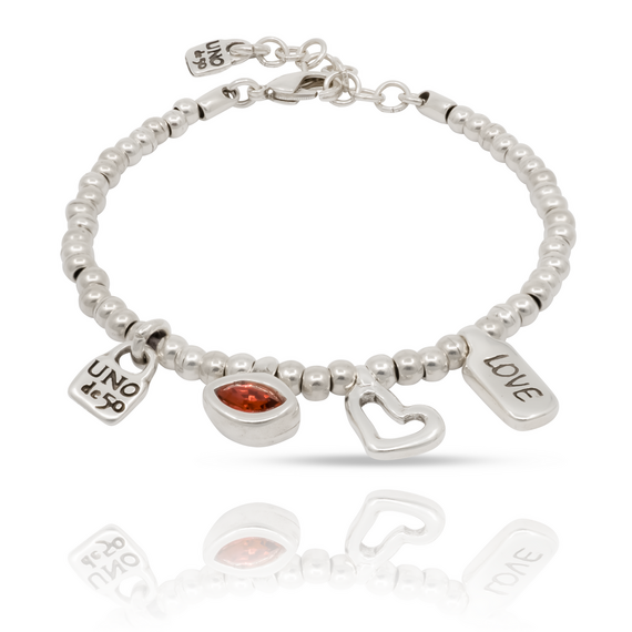 Серебряный браслет женский с пожеланием Любви Буду ждать тебя UNOde50