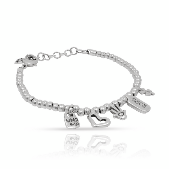 Серебряный браслет женский c подвесками удачи Дай пять! UNOde50 Give me, изображение 3