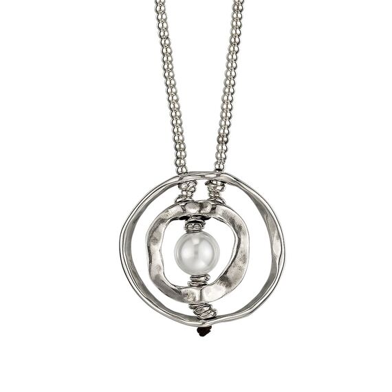 Серебряное ожерелье на шею с жемчугом Жемчужина мудрости UNOde50 Full moon, изображение 3